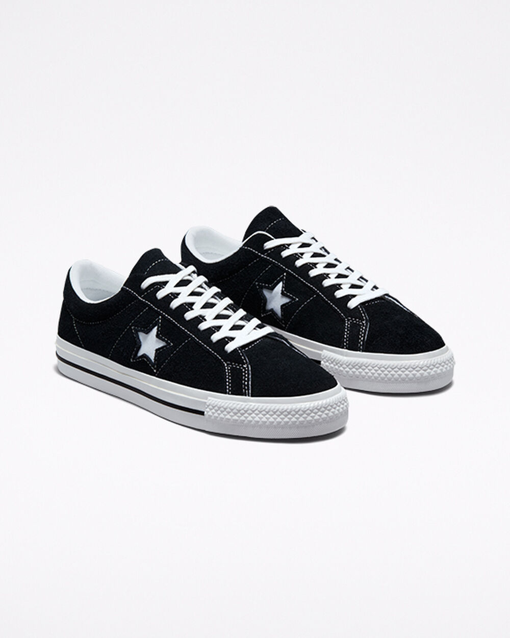 Zapatillas Converse One Star Hombre Negras Blancas | Chile-13872